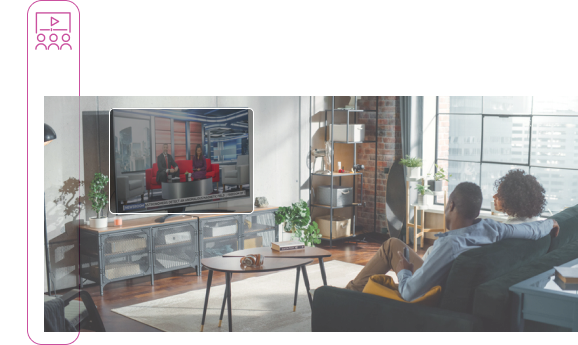 modern living room couple watching TV